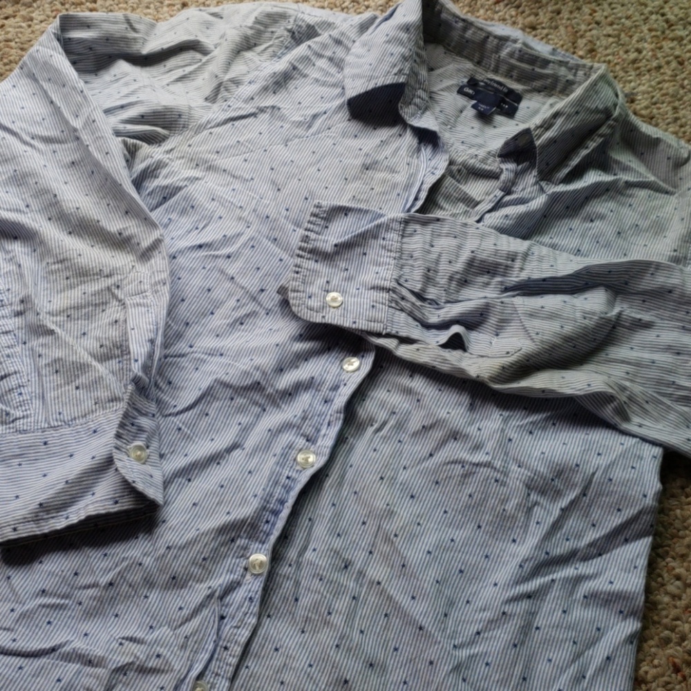 GAP blue star & stripe button-up top